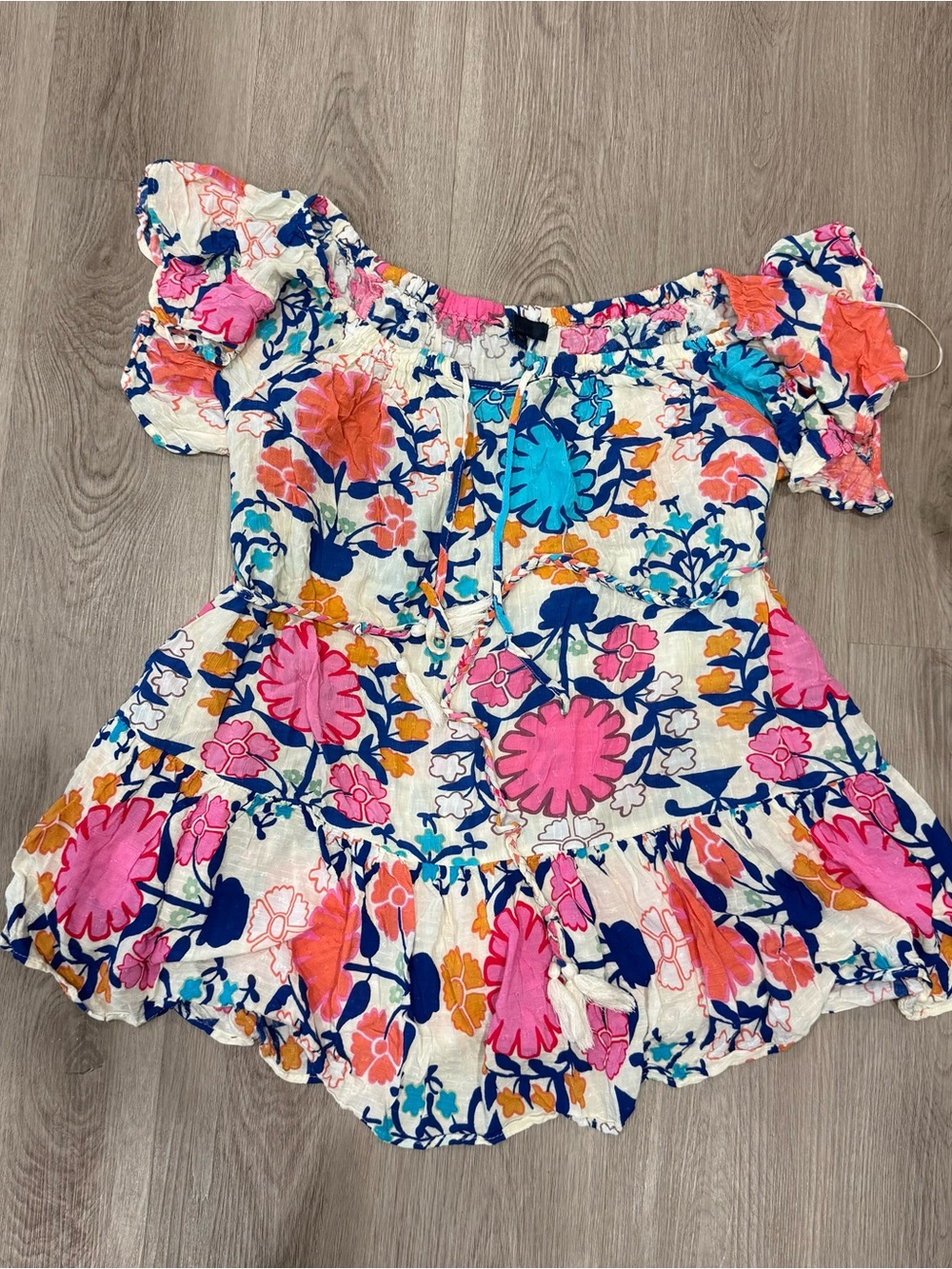 Rachel Floral Off-Shoulder Ruffled Top in Bright Multi